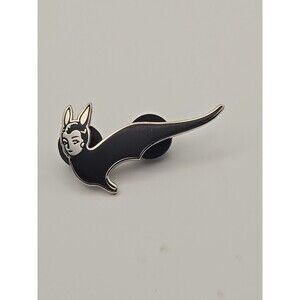 Bat Lady Pin Black and Silver 3.5"